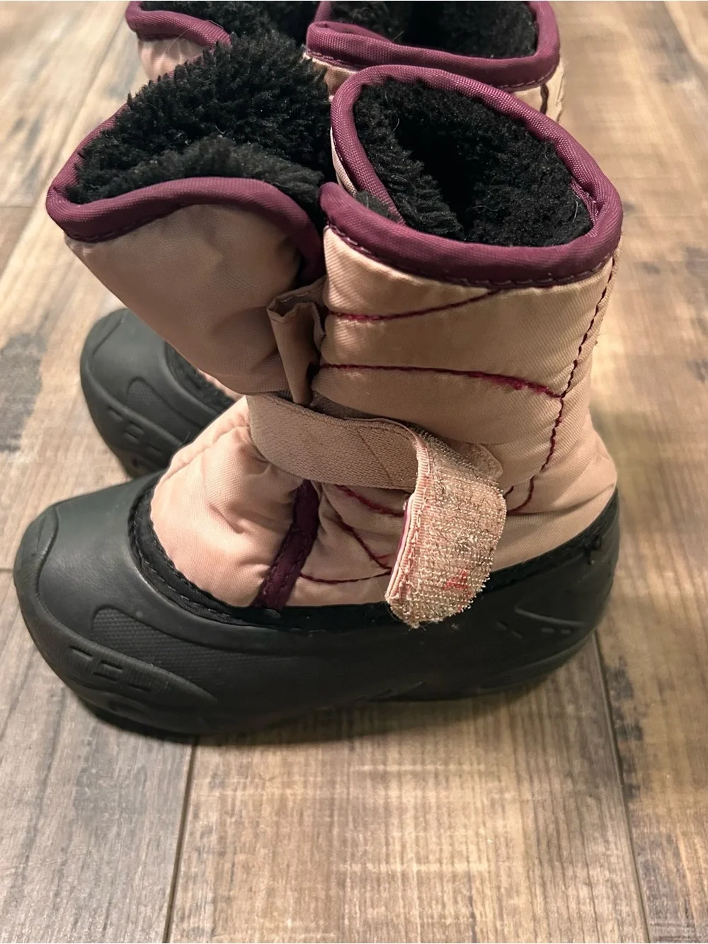 Kamik Kids Winter Snow Boots Pink Purple Insulated Hook Loop Toddler Youth
